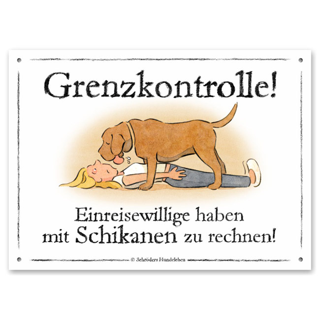 Warnschild: Grenzkontrolle!