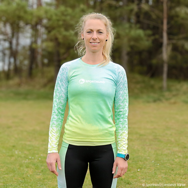 Sporthund CaniX Langarm Laufshirt Damen grün