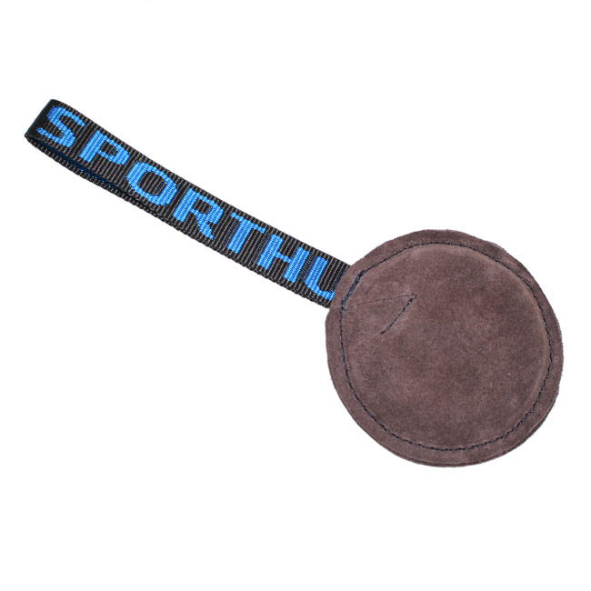 Sporthund Lederpuck mit Handschlaufe